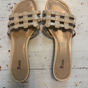 Bass Women's Tan Woven Slide Sandals